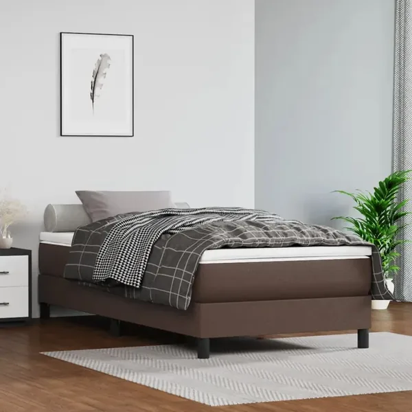 Pocket sprung bed mattress medium firmness Brown 90x200x20 cm