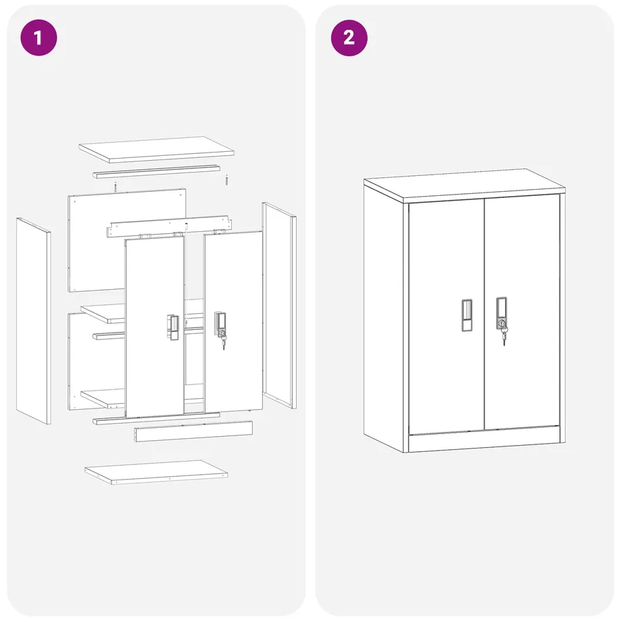 Armoire de rangement Anthracite 60 x 40 x 90 cm Acier - 11