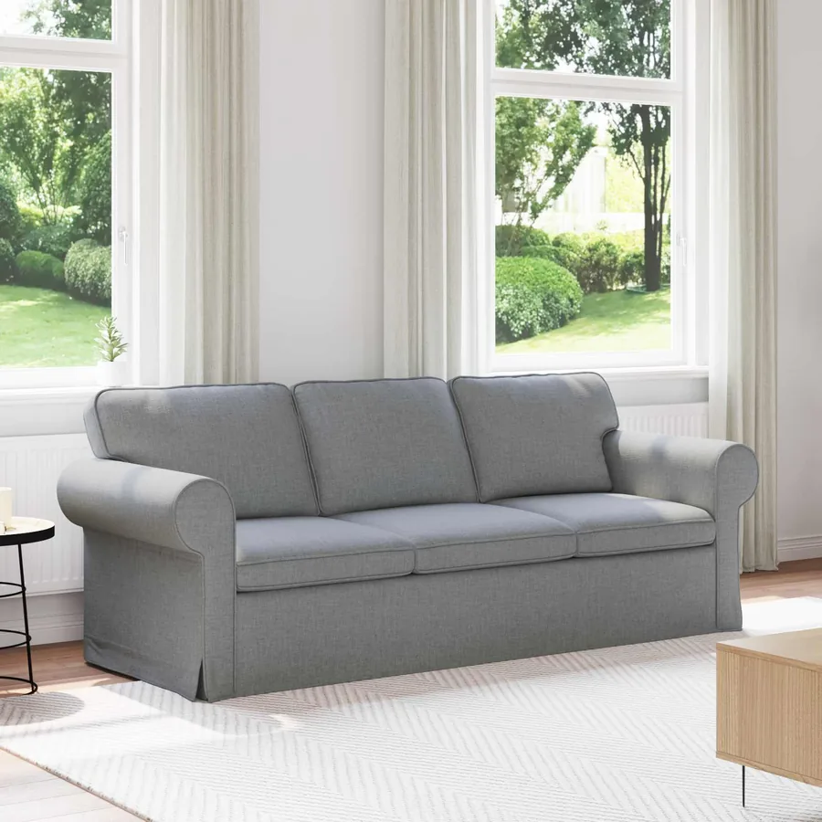 Canapé Gris clair 215 x 82 x 80 cm tissu