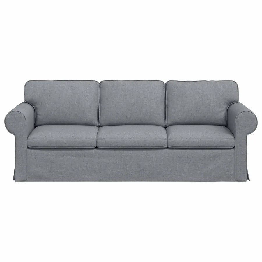 Canapé Gris clair 215 x 82 x 80 cm tissu - 4