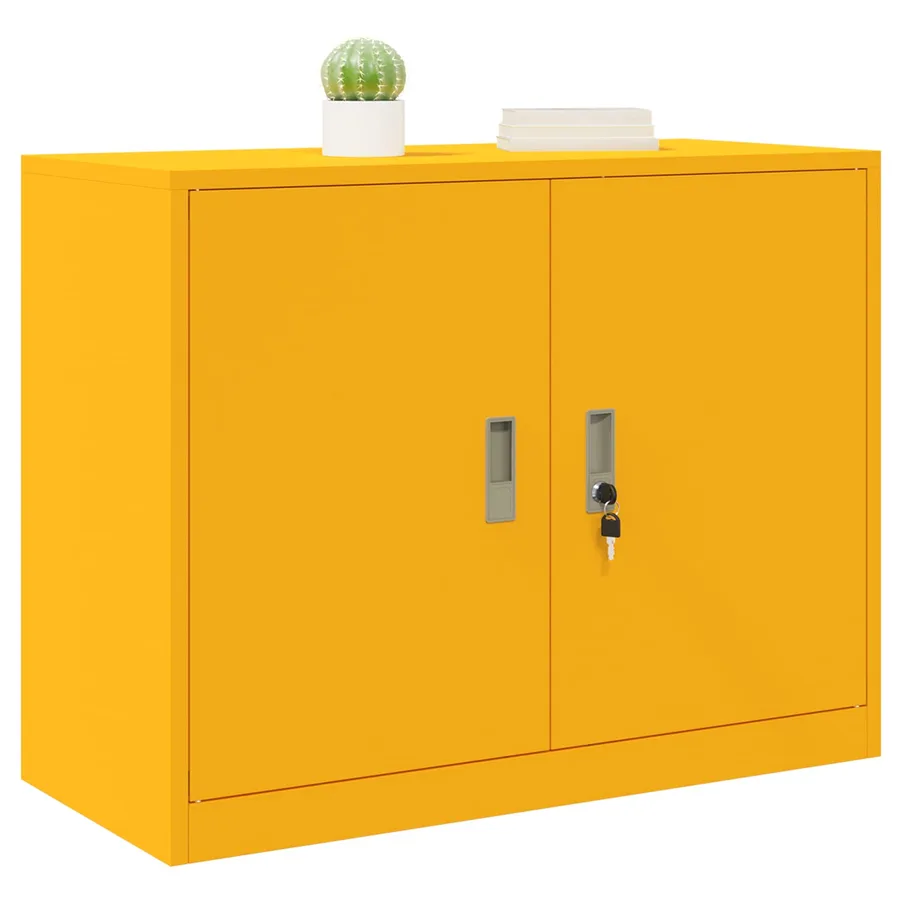 Armoire de rangement Jaune moutarde 90 x 40 x 70 cm Acier - 3