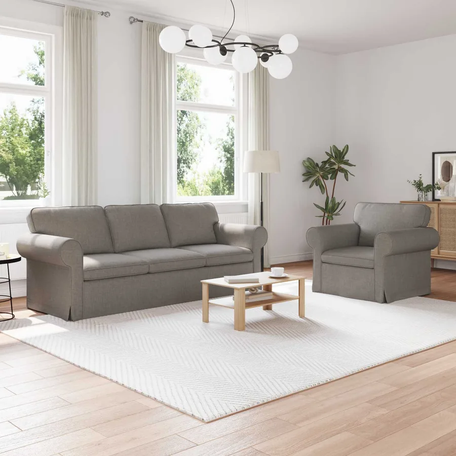 Ensemble de Canapés 2 pcs Taupe 215 x 82 x 80 cm tissu