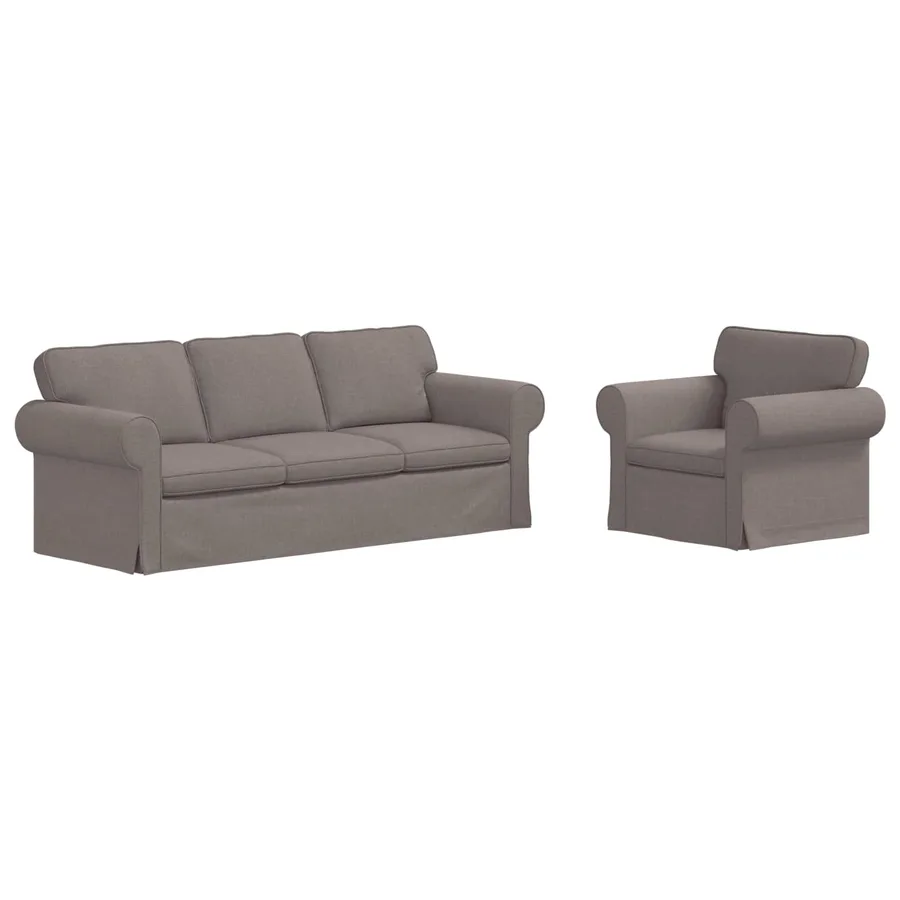 Ensemble de Canapés 2 pcs Taupe 215 x 82 x 80 cm tissu - 2