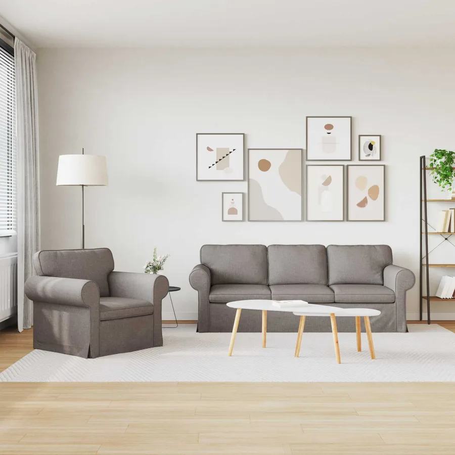 Ensemble de Canapés 2 pcs Taupe 215 x 82 x 80 cm tissu - 3
