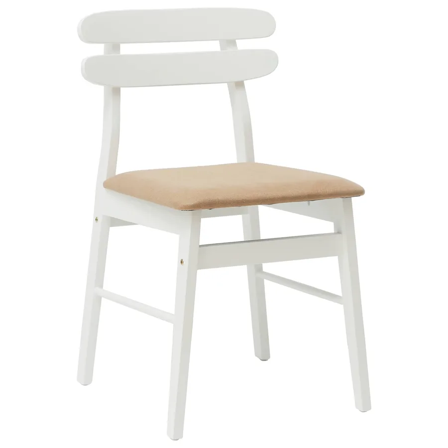 Chaise de salle à manger 2 pcs Blanc et marron - 4