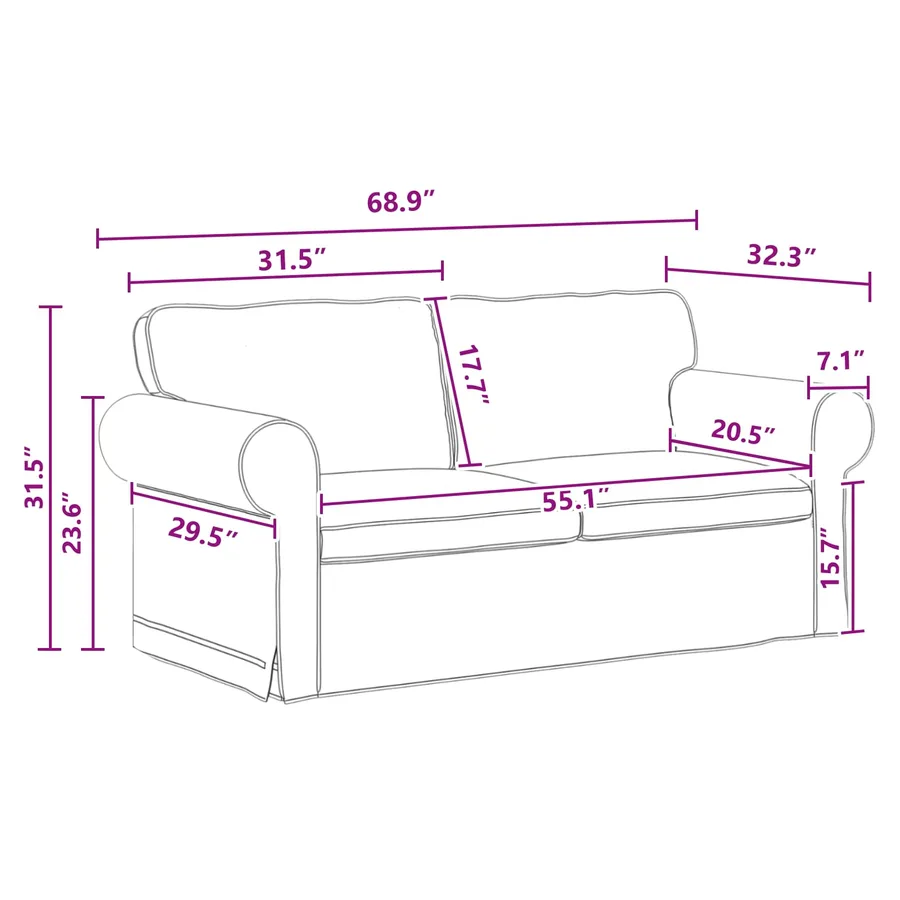 Ensemble de Canapés 2 pcs Gris foncé 175 x 82 x 80 cm tissu - 12