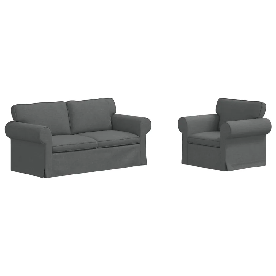 Ensemble de Canapés 2 pcs Gris foncé 175 x 82 x 80 cm tissu - 2