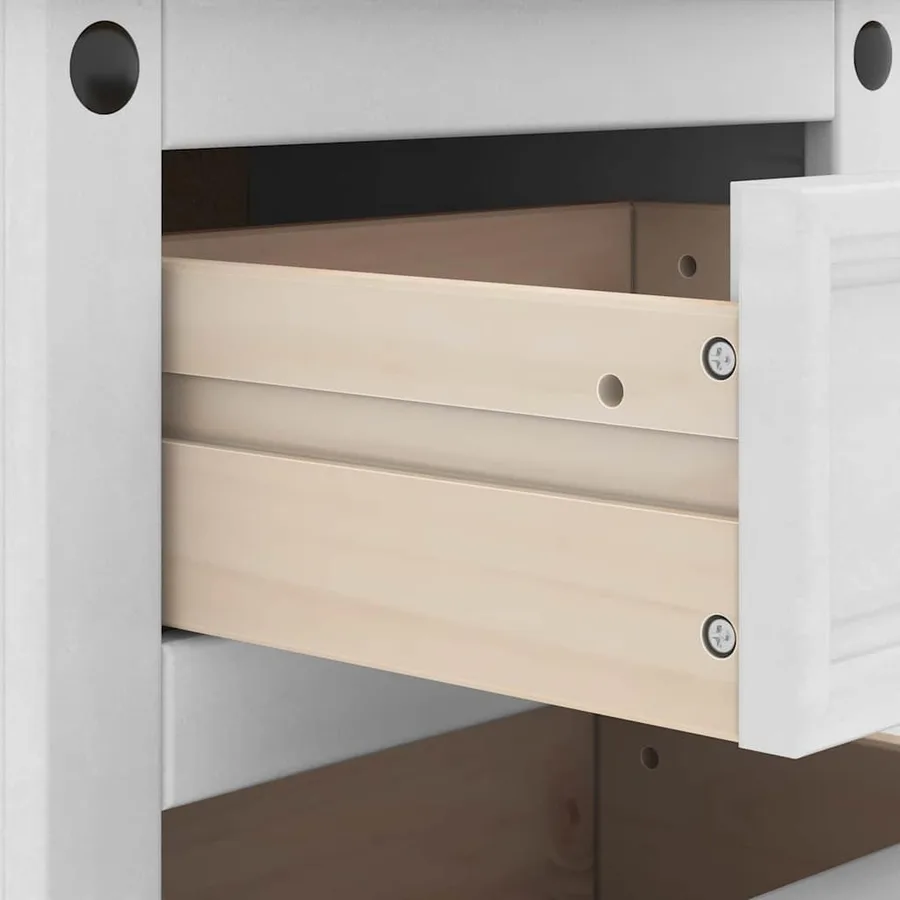 Table de chevet Corona Blanc 45 x 35 x 64 cm Pin massif - 10