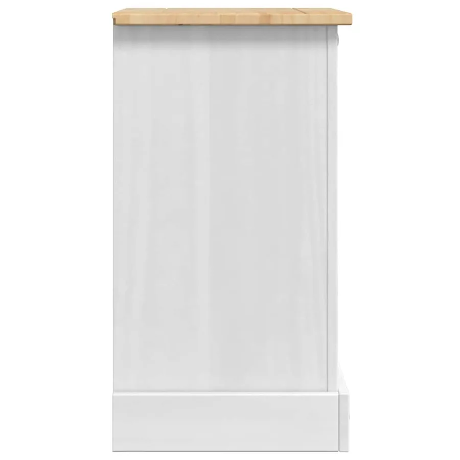 Table de chevet Corona Blanc 45 x 35 x 64 cm Pin massif - 7
