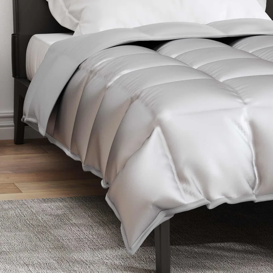 Duvet d'hiver Argenté 140 x 220 cm Satin et Microfibre - 4