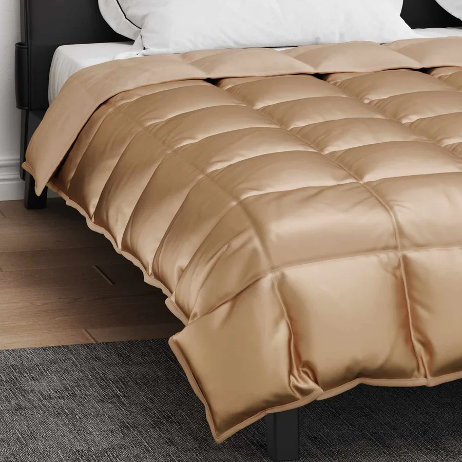 Duvet d'hiver Doré 200 x 200 cm Satin et Microfibre - 4