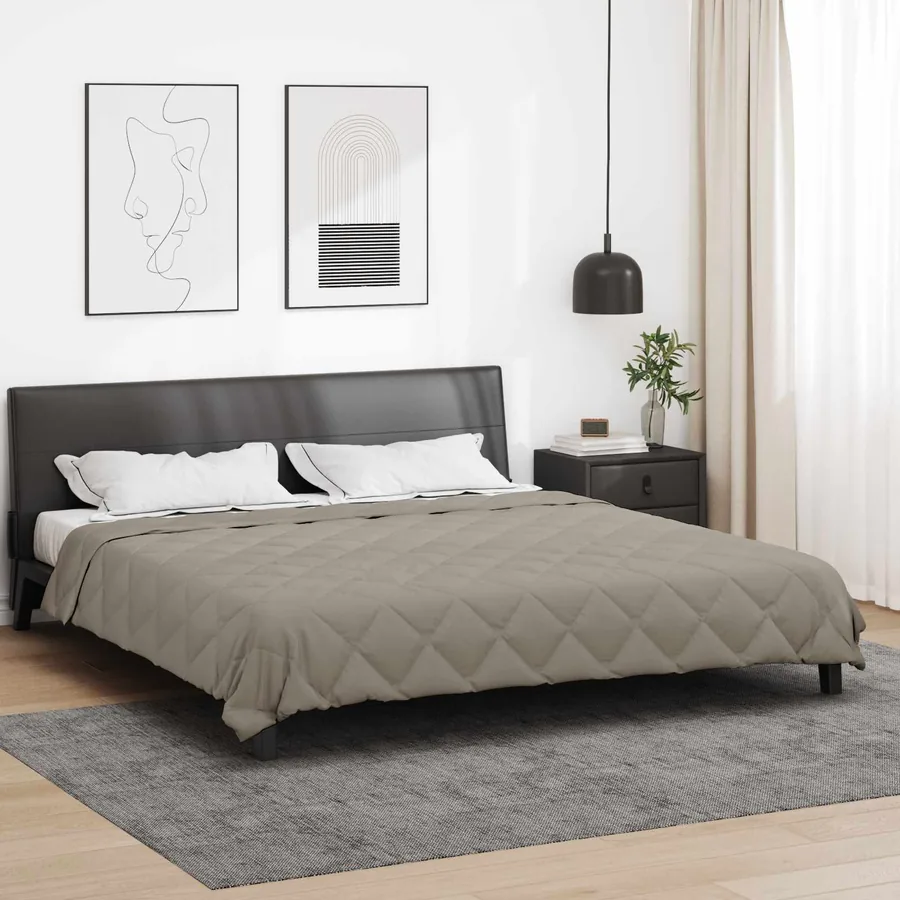 Duvet d'été simple Gris clair 220 x 240 cm Microfibre