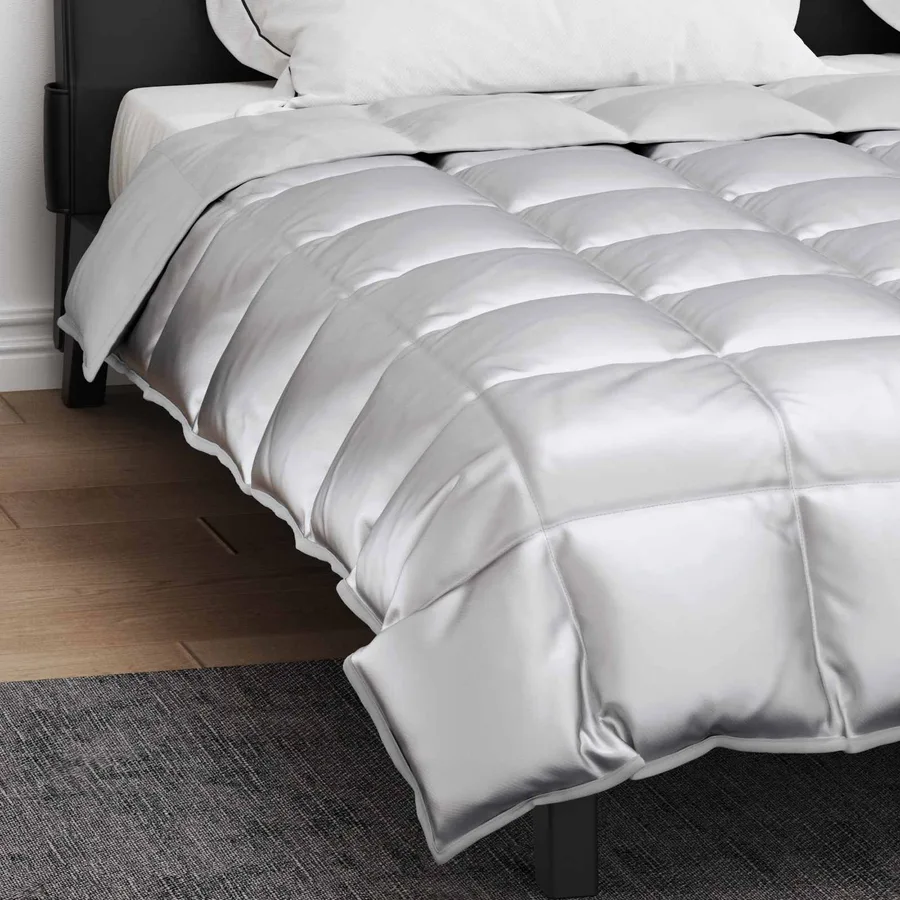 Duvet d'hiver Argenté 200 x 240 cm Satin et Microfibre - 4