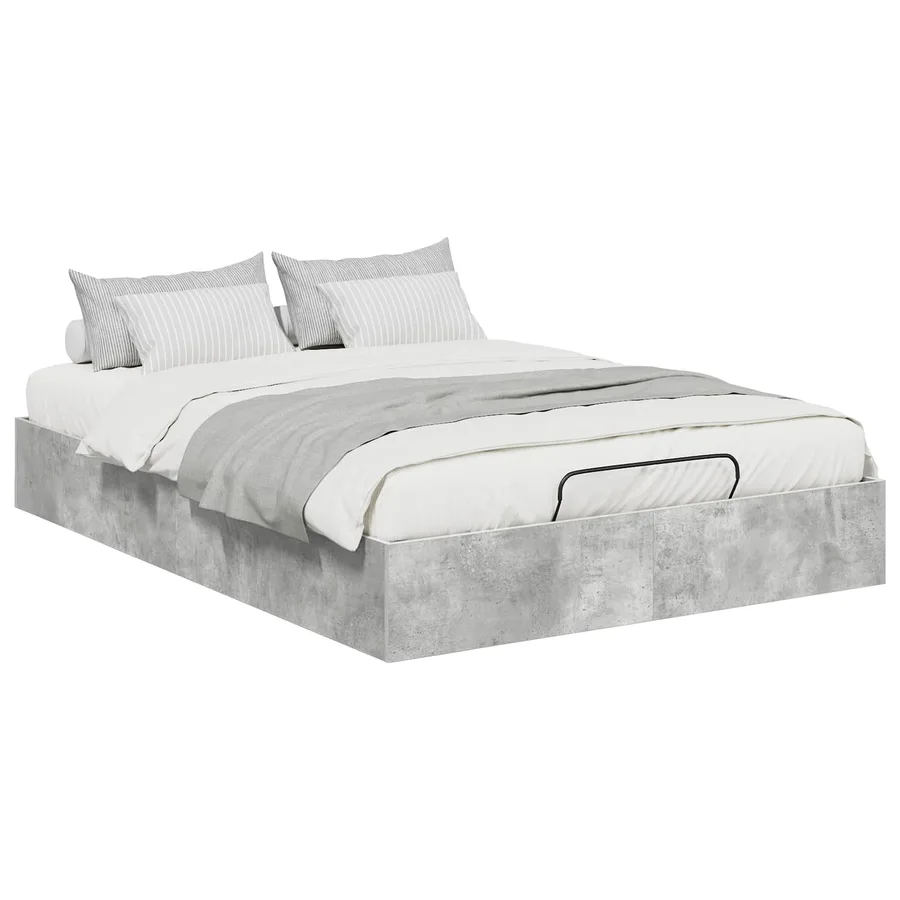 Cadre de lit ottoman Gris Béton 150 x 200 cm Bois d’ingénierie - 3