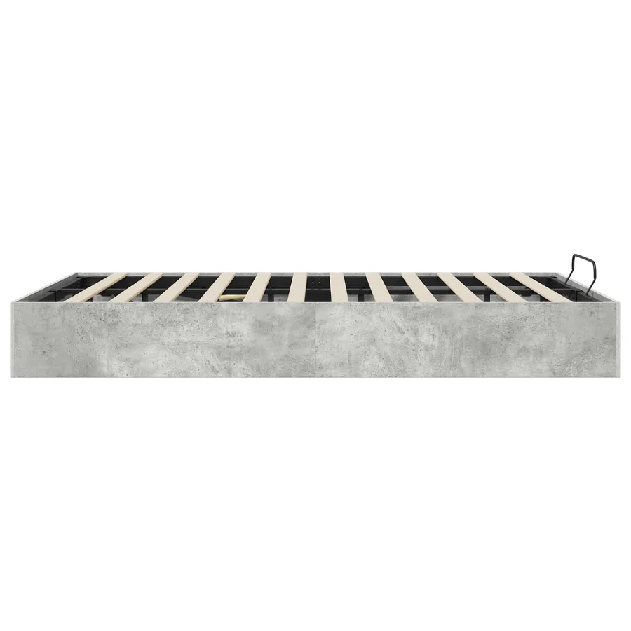 Cadre de lit ottoman Gris Béton 150 x 200 cm Bois d’ingénierie - 6