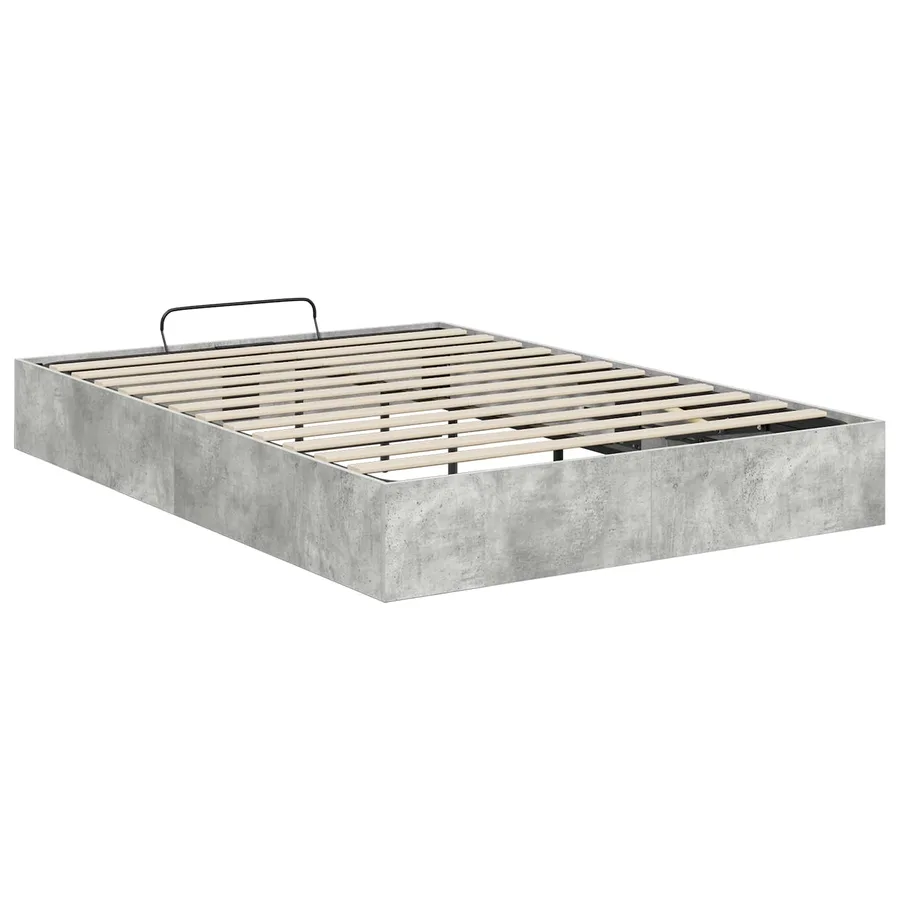Cadre de lit ottoman Gris Béton 150 x 200 cm Bois d’ingénierie - 7