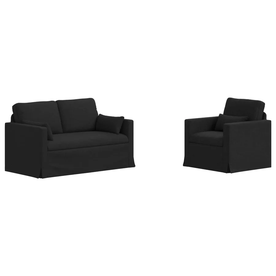 Ensemble de Canapés 2 pcs Noir 139 x 78 x 80 cm tissu - 2