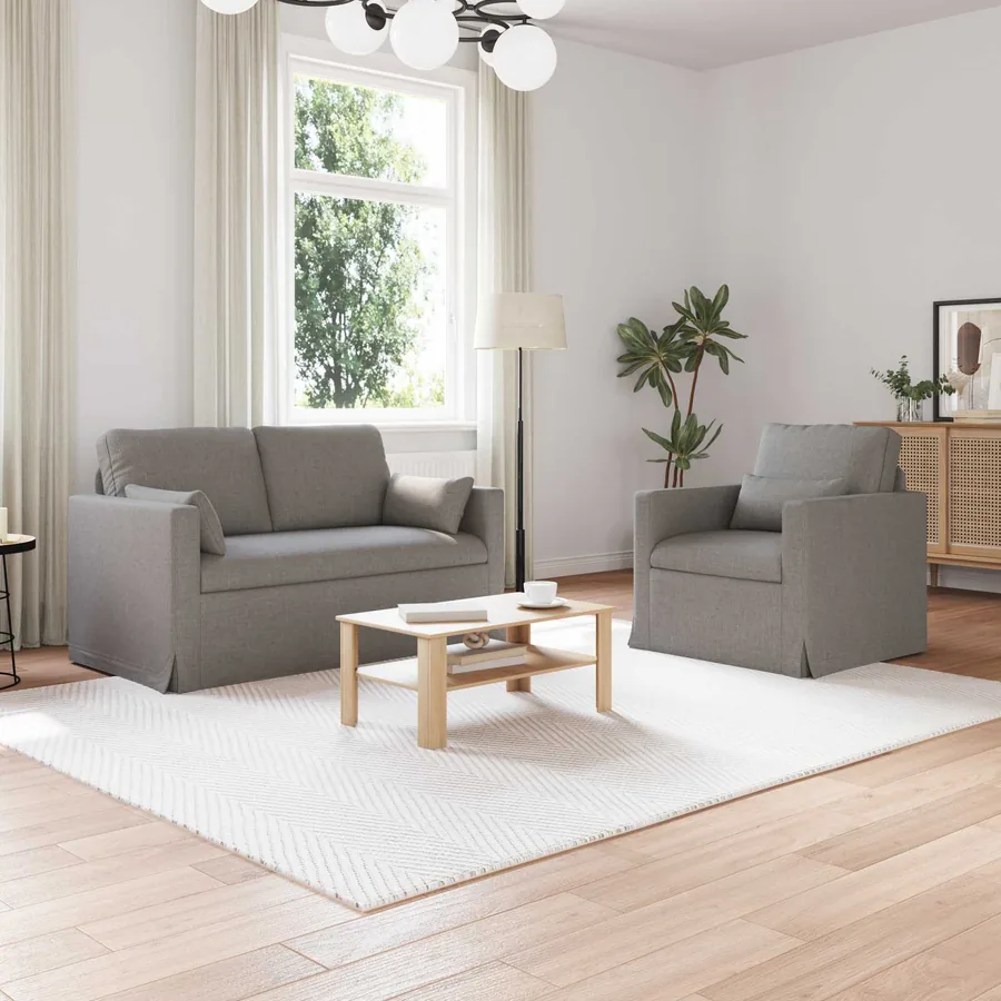 Ensemble de Canapés 2 pcs Taupe 139 x 78 x 80 cm tissu