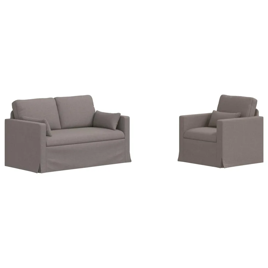 Ensemble de Canapés 2 pcs Taupe 139 x 78 x 80 cm tissu - 2