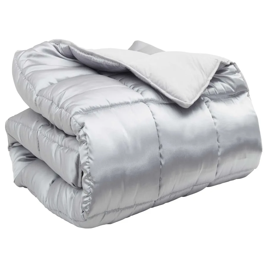Duvet d'hiver Argenté 220 x 260 cm Satin et Microfibre - 2