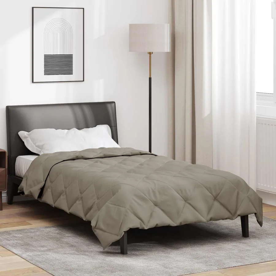 Duvet d'été simple Gris clair 200 x 135 cm Microfibre