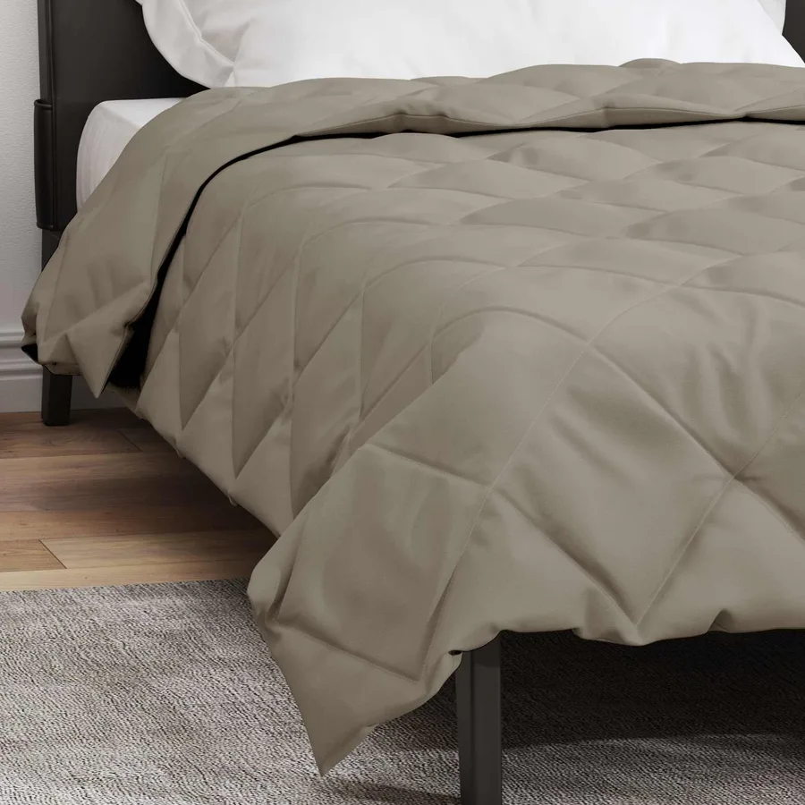 Duvet d'été simple Gris clair 200 x 135 cm Microfibre - 4