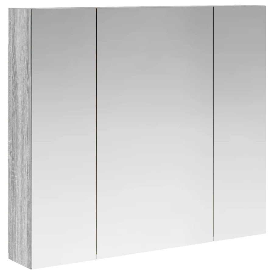 Armoire Miroir de Salle de Bain Gris Sonoma 80 x 14.5 x 70 cm - 2