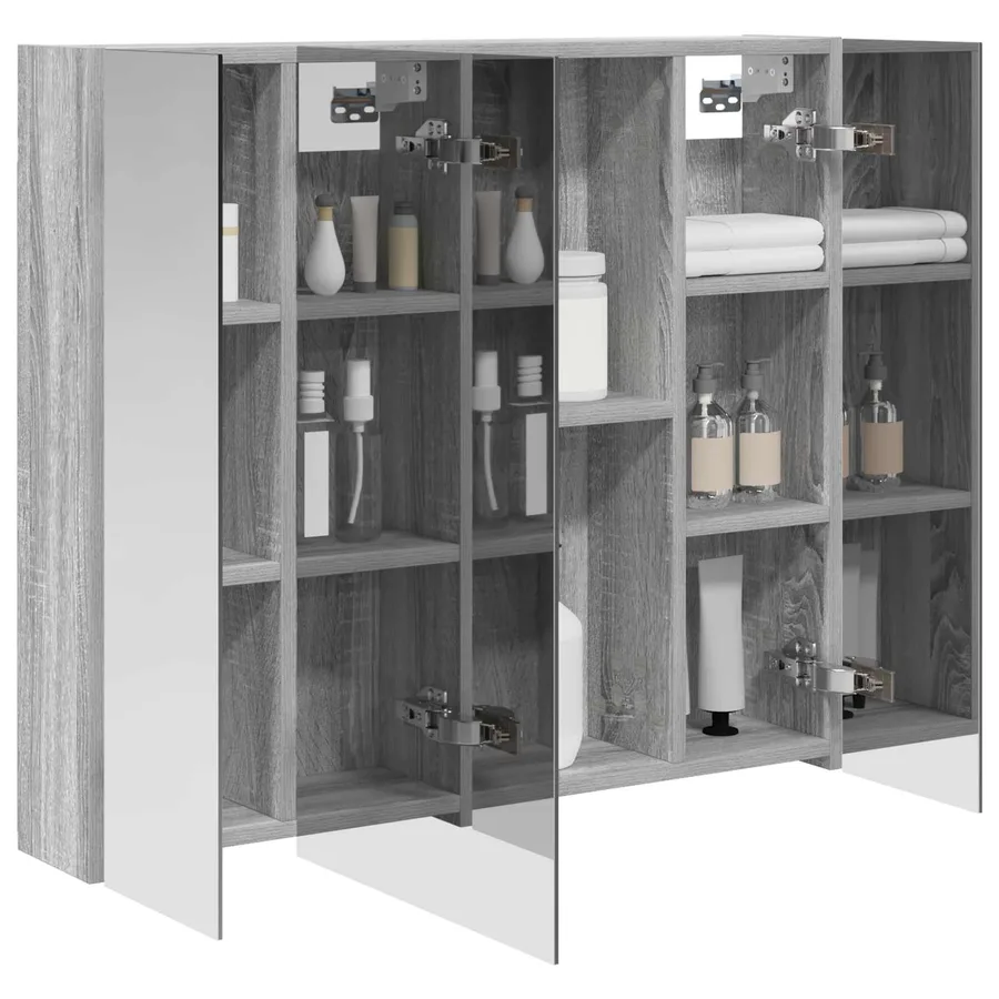 Armoire Miroir de Salle de Bain Gris Sonoma 80 x 14.5 x 70 cm - 3