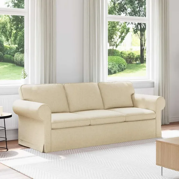 Canapé Crème 215 x 82 x 80 cm tissu