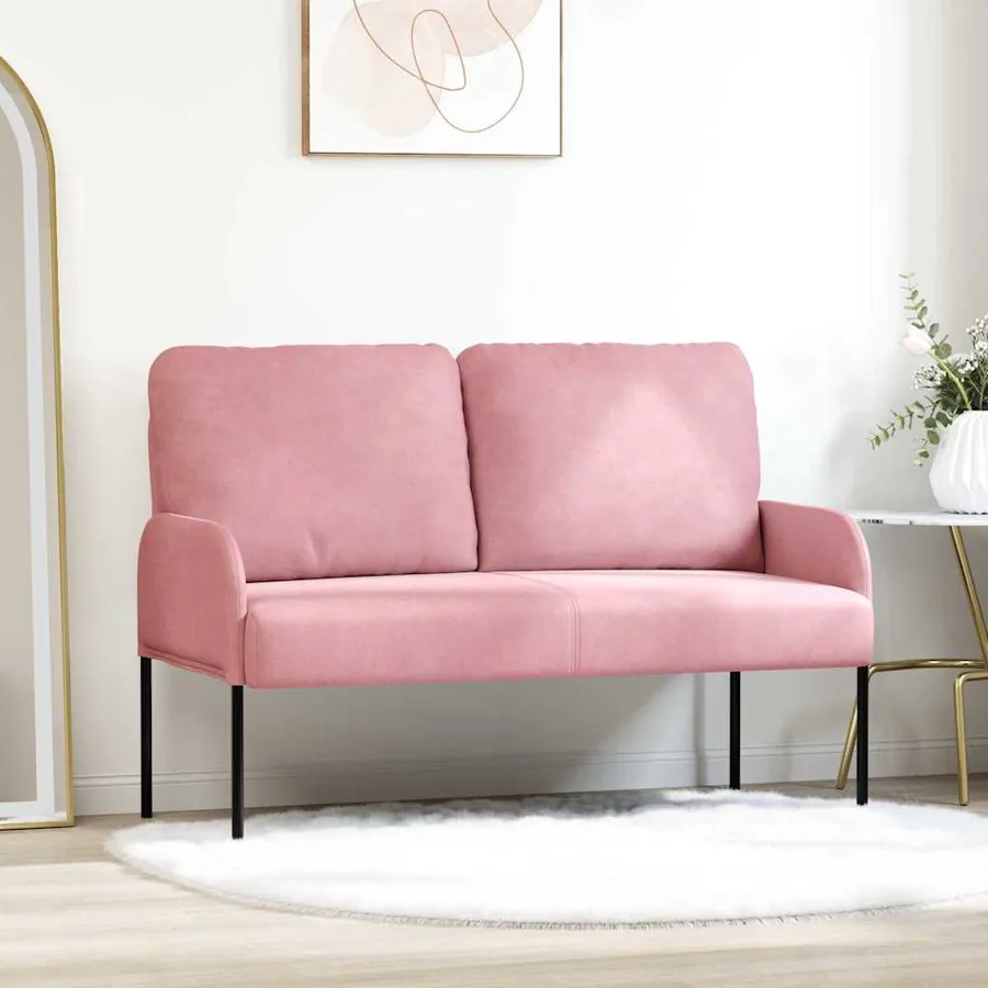 Canapés avec coussin 110cm Rose Contreplaqué