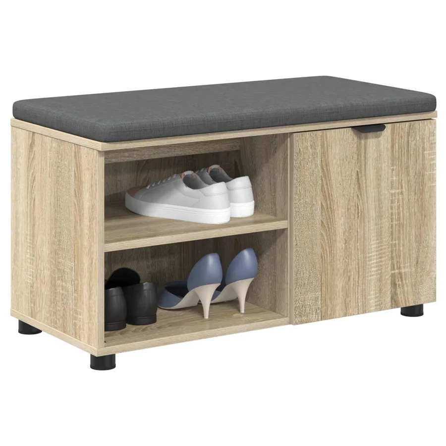 Banc d'entrée avec coussin Chêne Sonoma 80 x 38 x 46 cm - 3