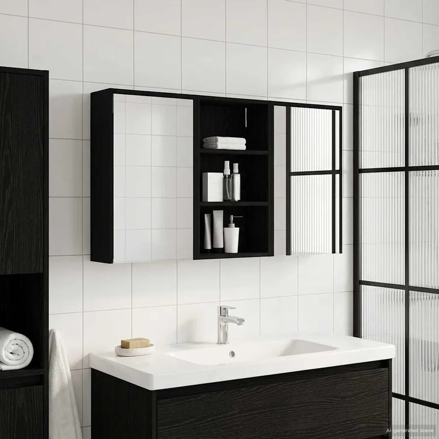 Ensemble de Meubles de Salle de Bain 3 pcs 126 x 16 x 62.5 cm - 4