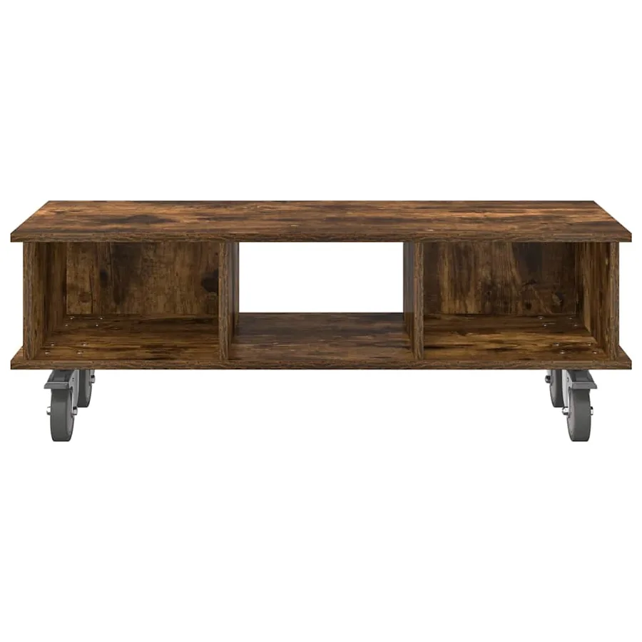 Meuble TV Chêne fumé 100 x 35 x 35 cm Bois d'ingénierie - 5