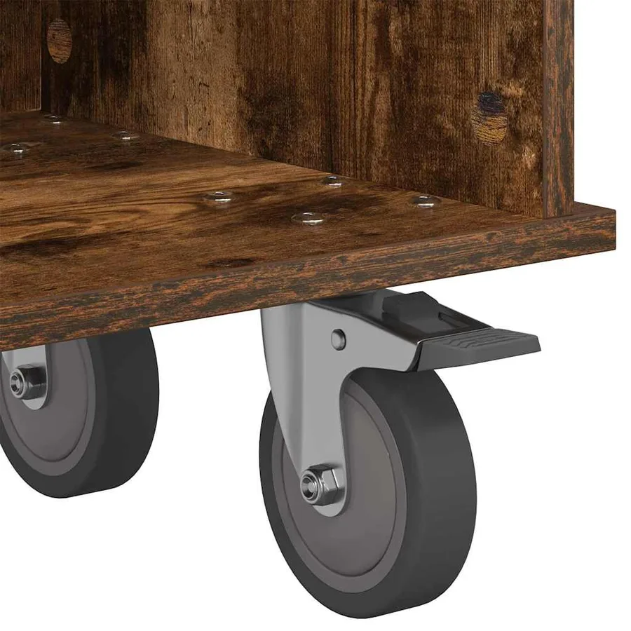 Meuble TV Chêne fumé 100 x 35 x 35 cm Bois d'ingénierie - 9