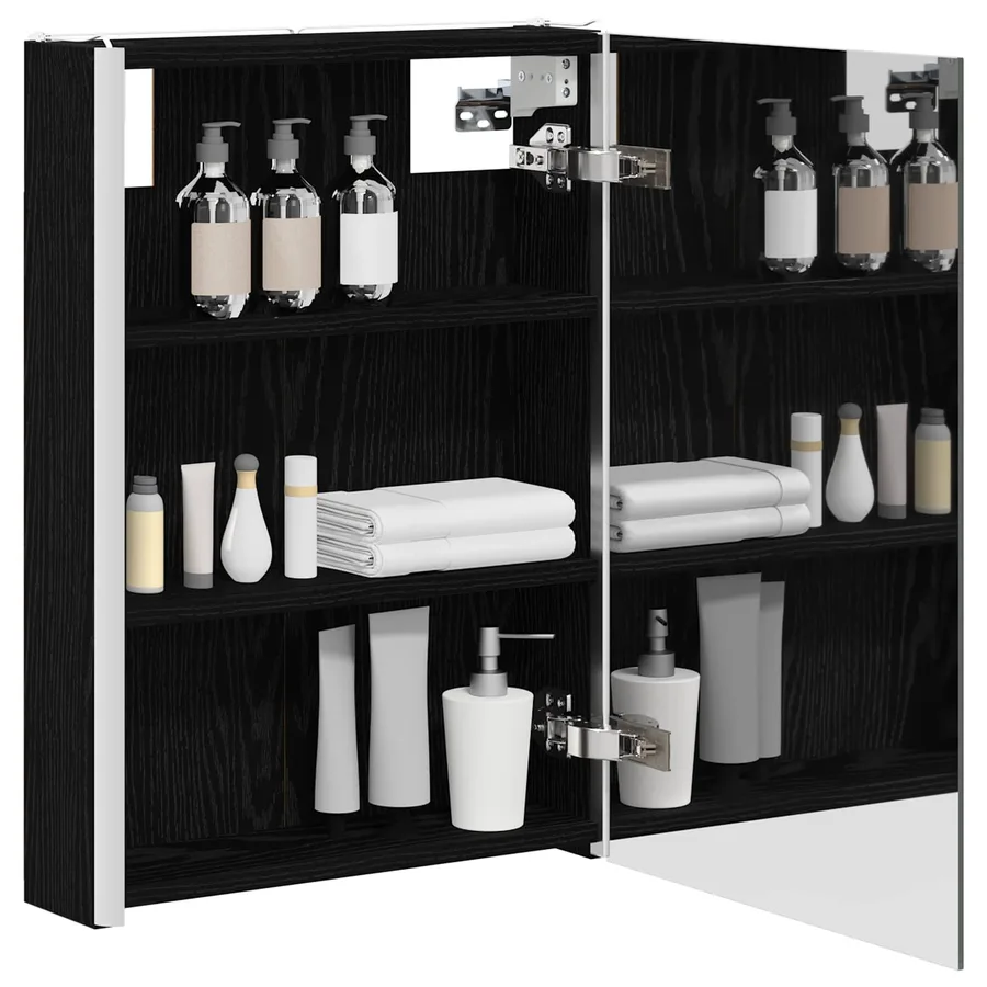 Armoire Miroir de Salle de Bain Chêne noir 43 x 11,5 x 60,5 cm - 3