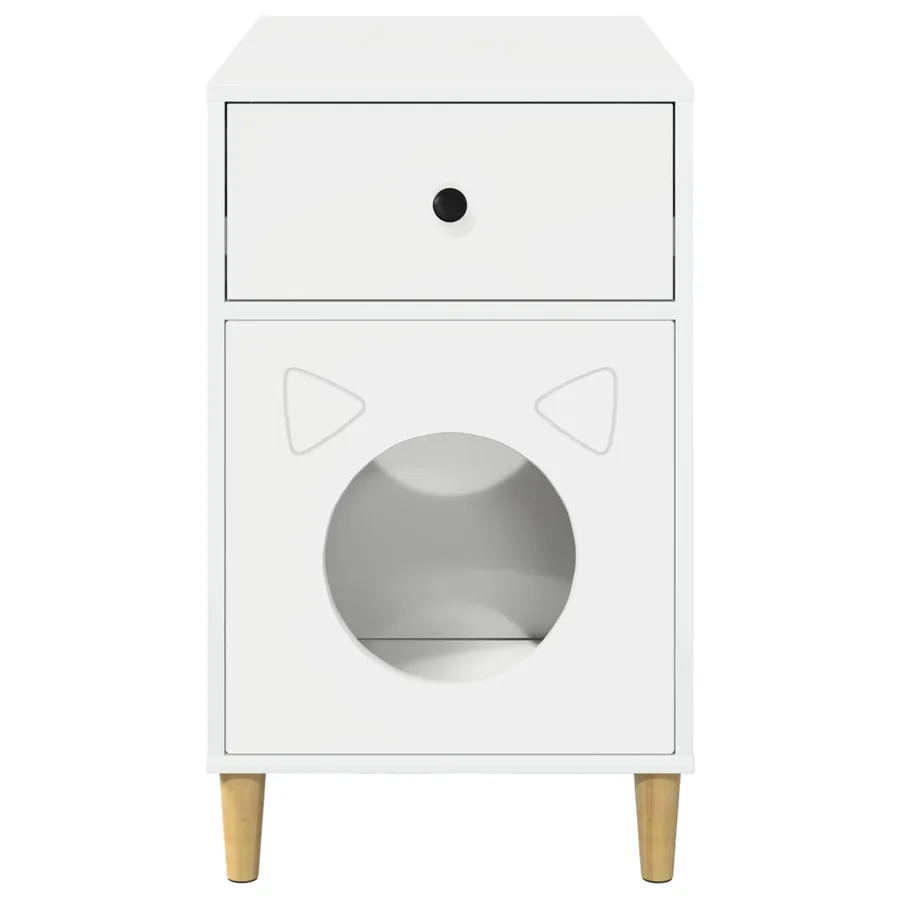 Maison pour chat Blanc Brillant 72 x 42.5 x 70 cm - 7
