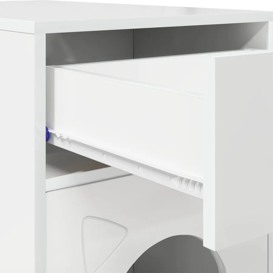 Maison pour chat Blanc Brillant 72 x 42.5 x 70 cm - 9