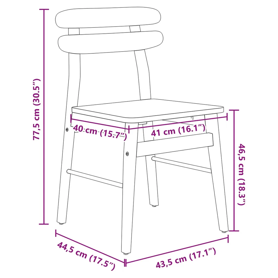 Chaise de salle à manger 2 pcs Blanc et Naturel - 11
