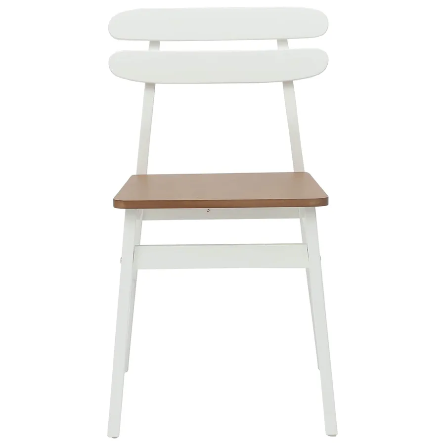 Chaise de salle à manger 2 pcs Blanc et Naturel - 5