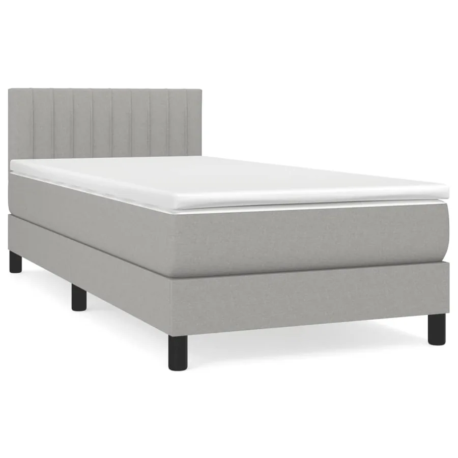 Sommier à lattes de lit avec matelas Gris clair 90x200 cm Tissu - 2