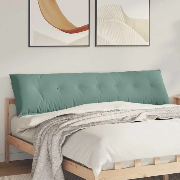 Coussin de Dos Vert Mer 200 x 50 cm Tissu en velours côtelé