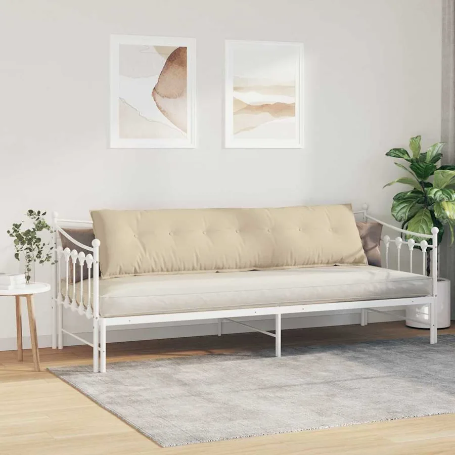 Coussin de Dos Crème 200 x 50 cm Tissu en microfibre - 4