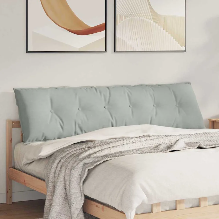 Coussin de Dos Gris clair 180 x 50 cm Tissu en velours côtelé