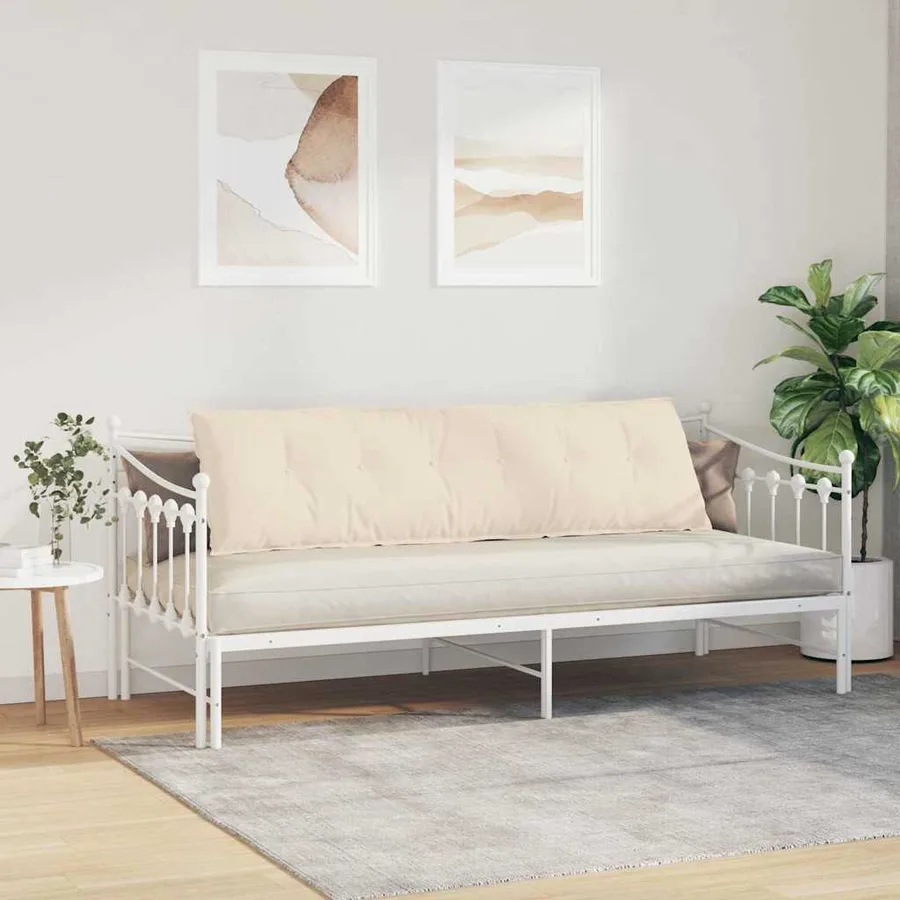 Coussin de Dos Beige 180 x 50 cm Tissu en microfibre - 4