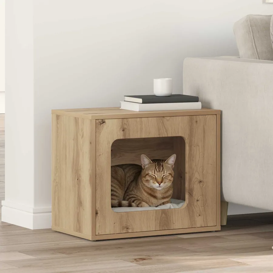 Maison pour chat Chêne artisan 51 x 30 x 42,5 cm