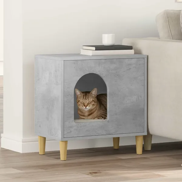 Maison pour chat Béton 51 x 30 x 52 cm Bois d'ingénierie