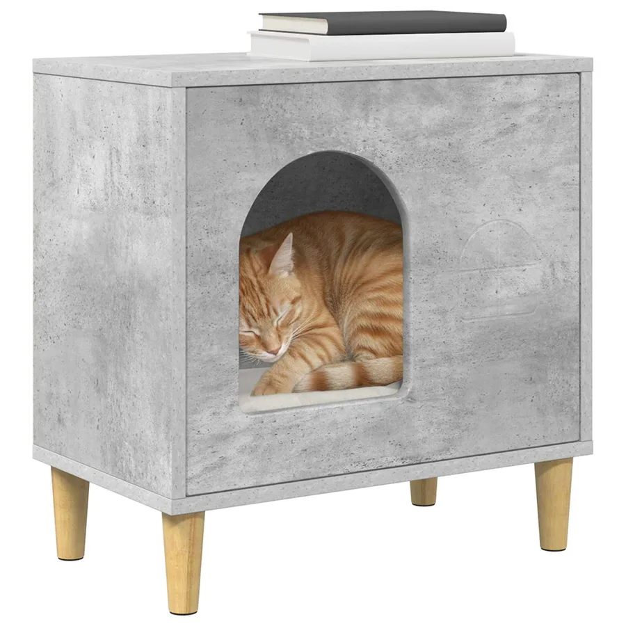 Maison pour chat Béton 51 x 30 x 52 cm Bois d'ingénierie - 3