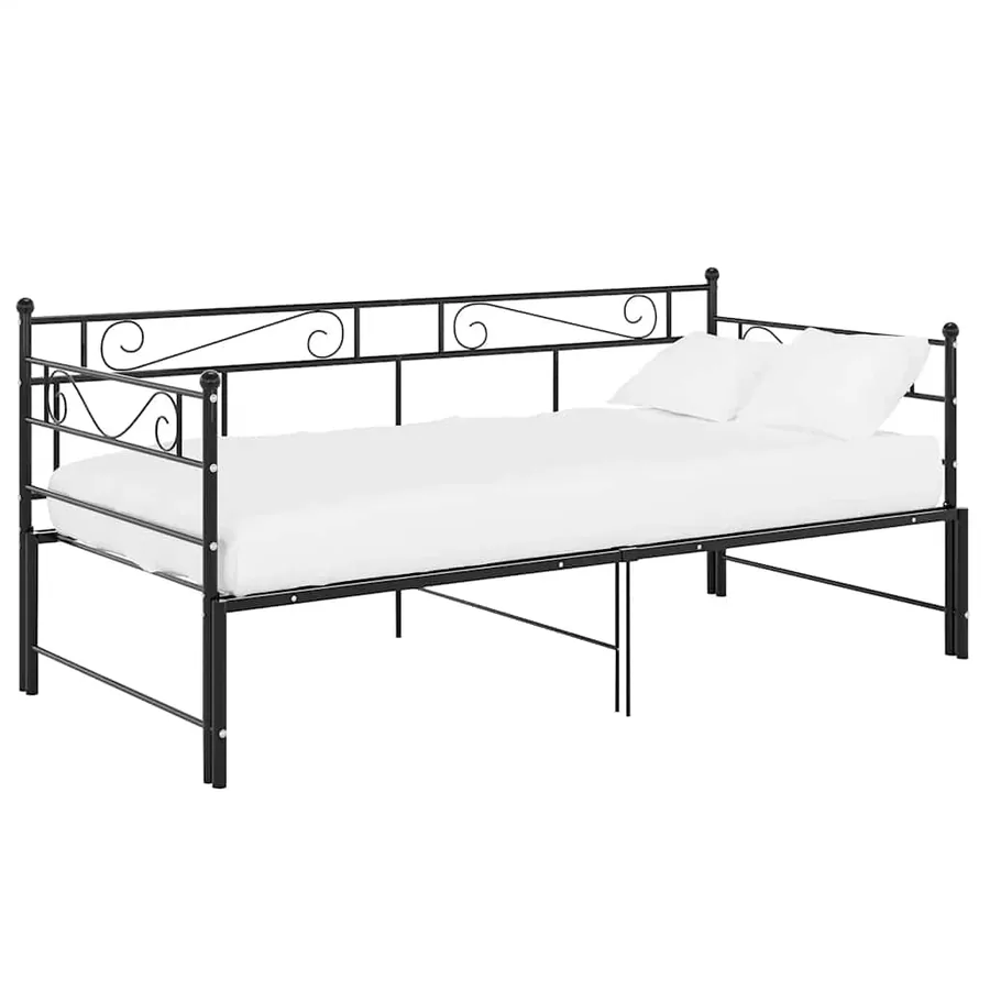Extendable daybed frame without mattress Black Metal 90x200cm - 2