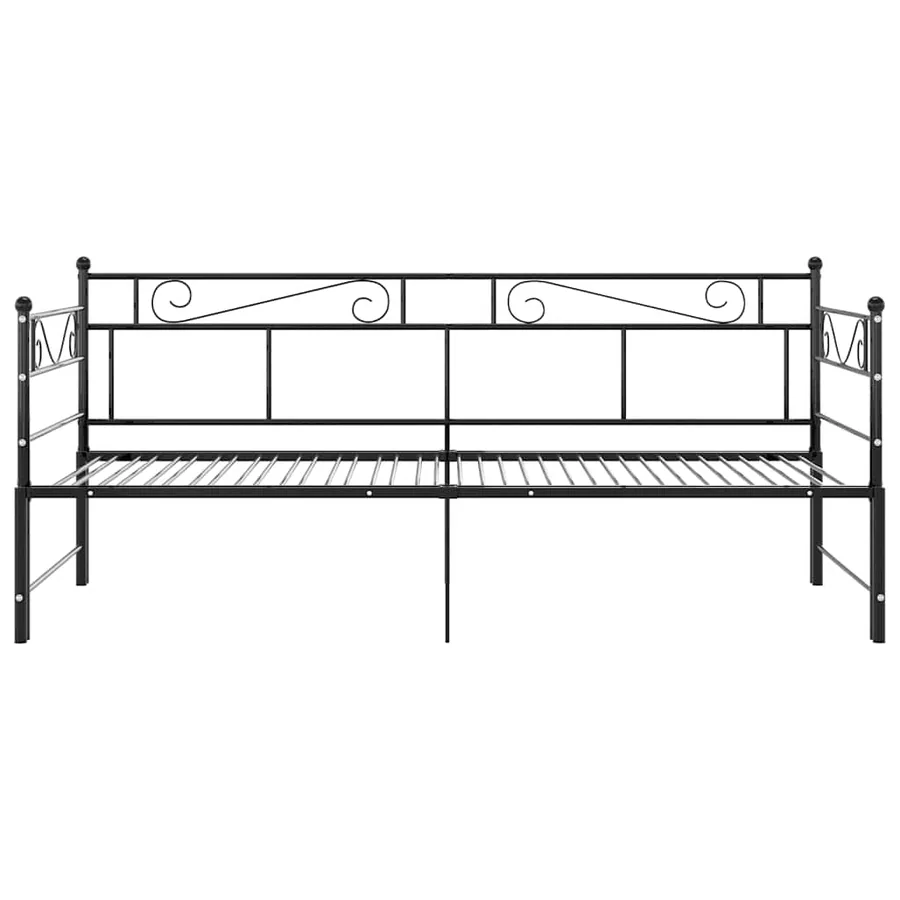 Extendable daybed frame without mattress Black Metal 90x200cm - 7