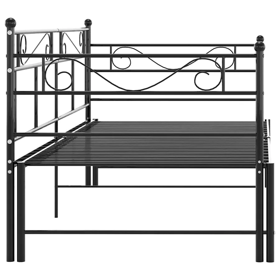 Extendable daybed frame without mattress Black Metal 90x200cm - 8